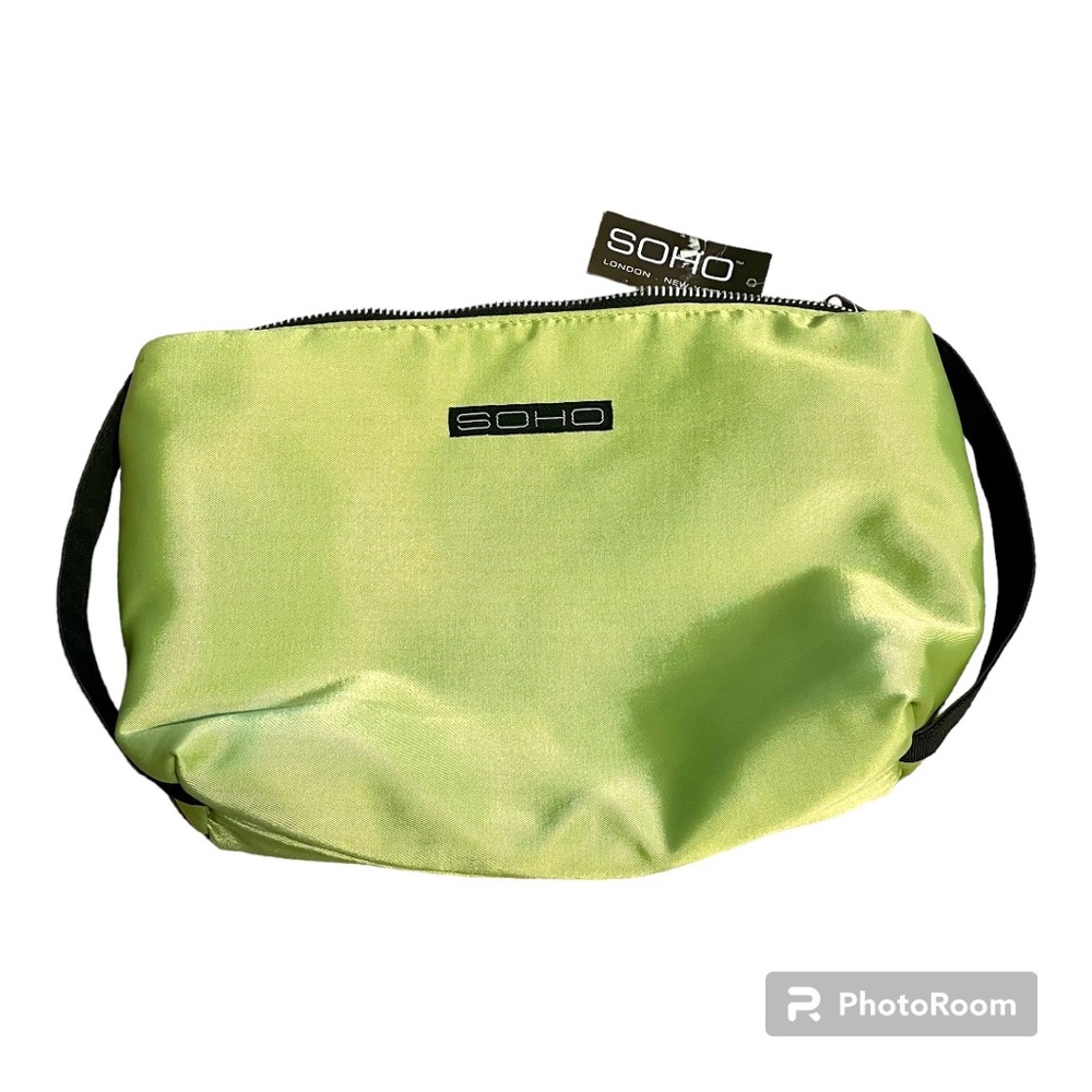 SOHO zippered travel bag NWT - lime green - nylon fabric for easy cleaning READ